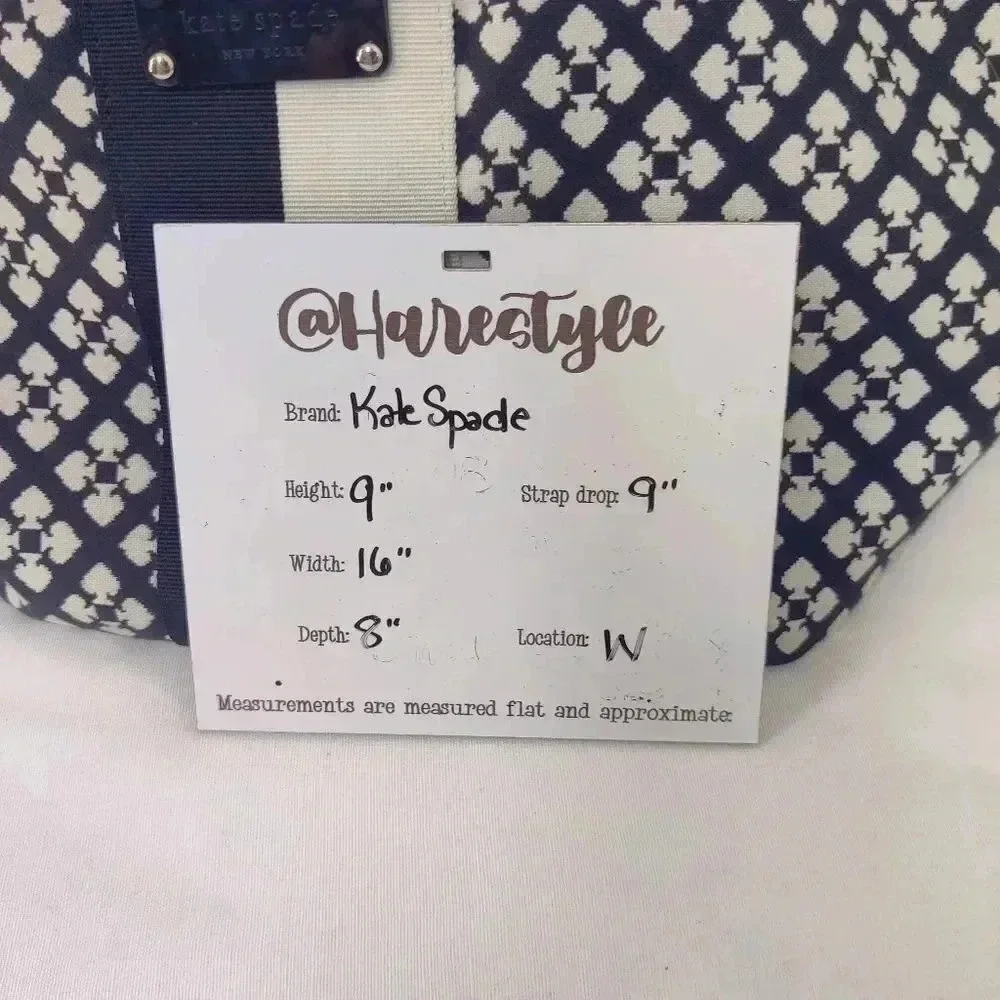 Kate Spade monogram canvas logo square style tote bag - Picture 13 of 15